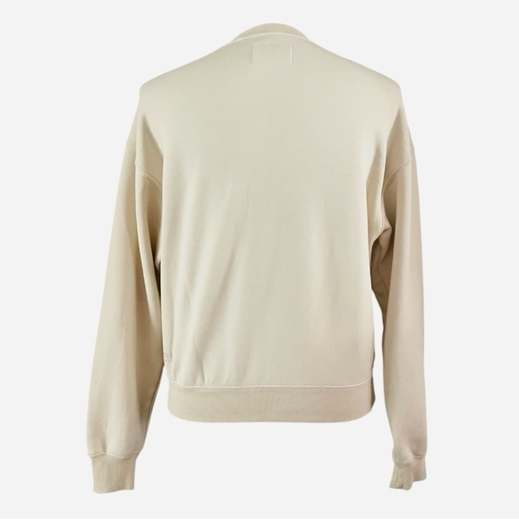 Men's Sweater Ninth Hall Fundamentals Cream Soft Crewneck Center Logo Sweatshirt - Picture 4 of 6
